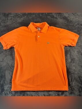 Lacoste Orange Men’s Short-Sleeve Pique Polo